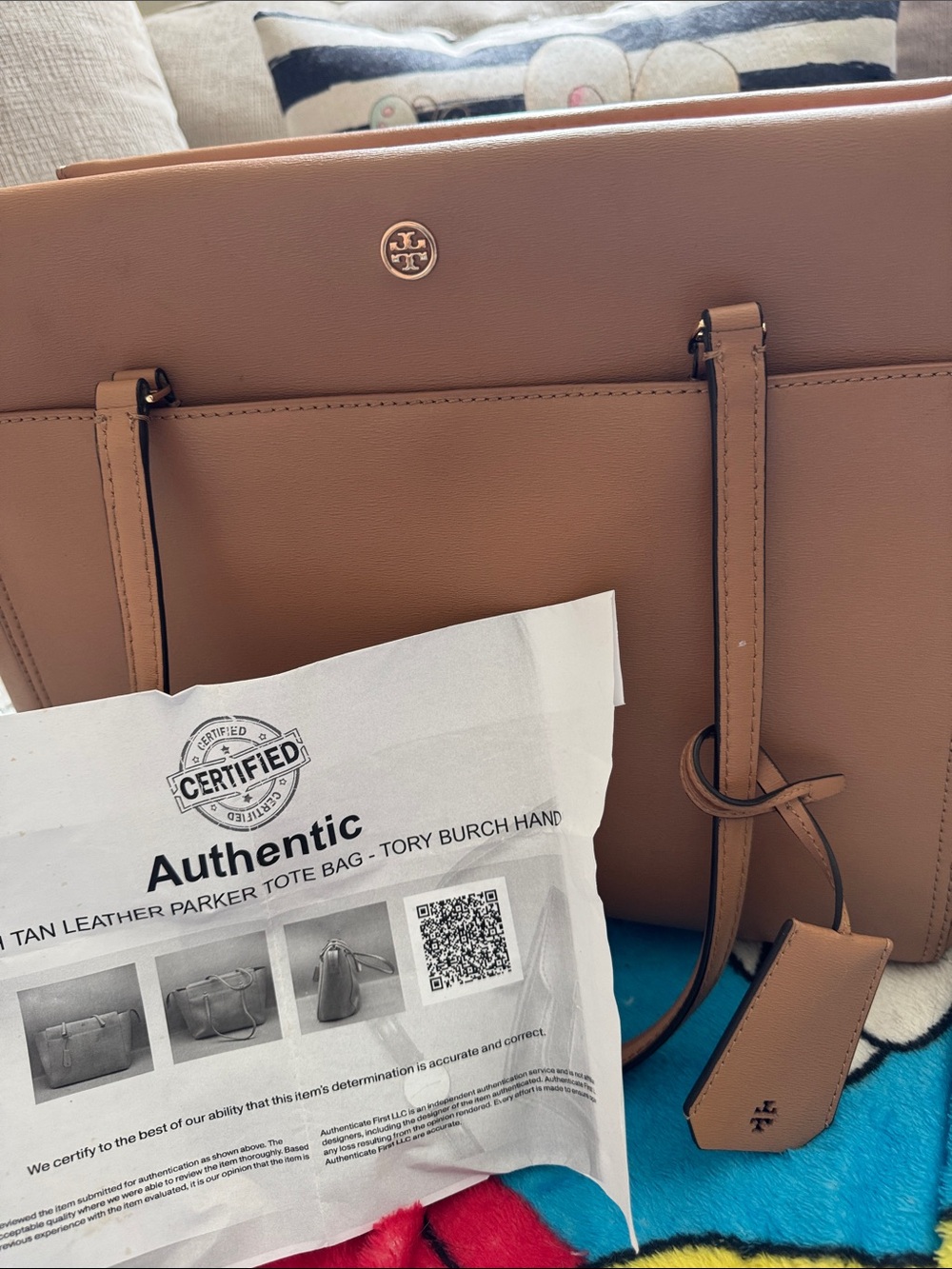 Tory Burch Brown Leather Parker Tote - Picture 1 of 3